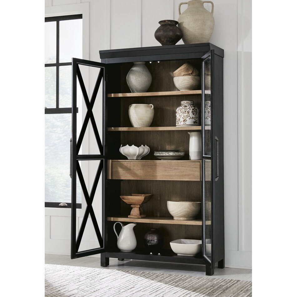 ridgeway light brown black curio   