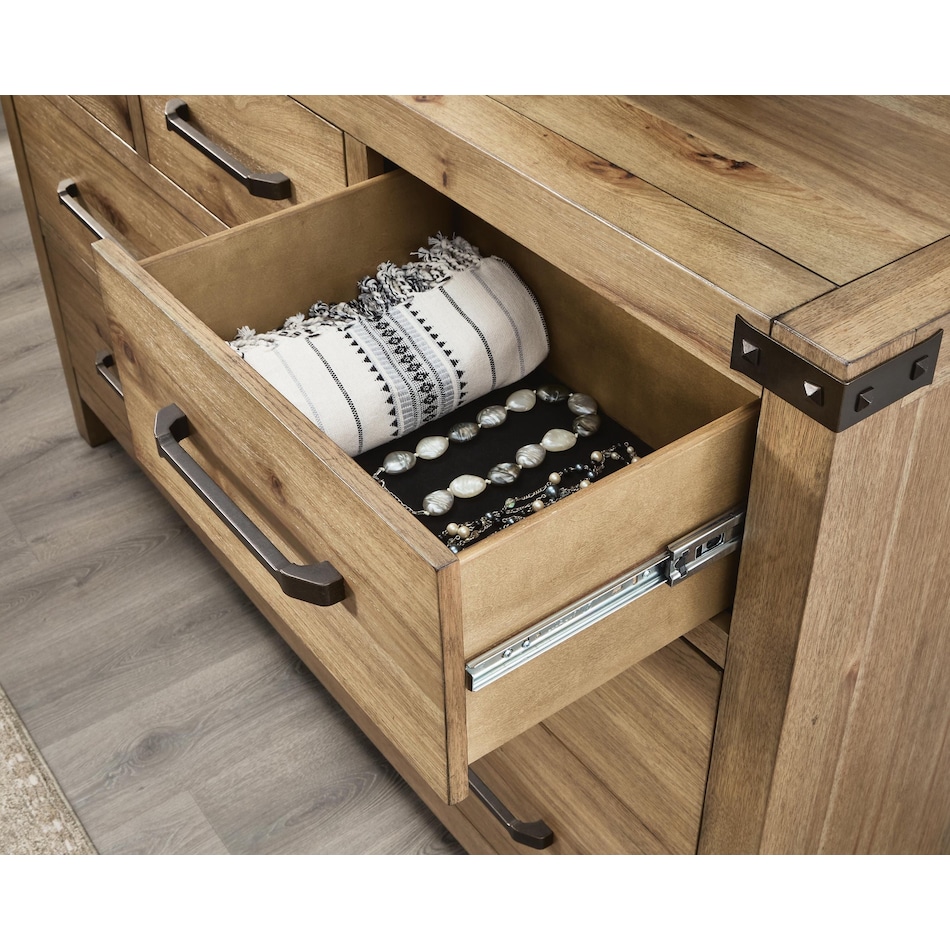 ridgeway light brown dresser   