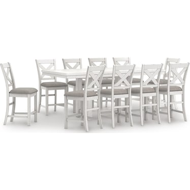 ROBBINSDALE 11-PC COUNTER HEIGHT DINING TABLE SET