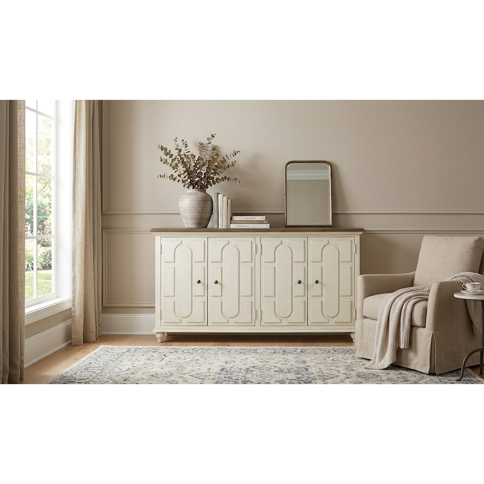 roranville white accent cabinet   