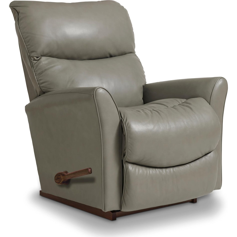 rowan  grey leather rocker recliner   