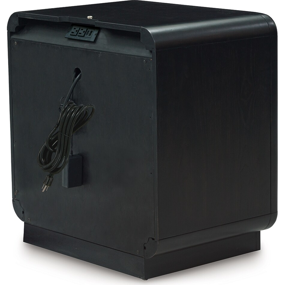 rowanbeck black nightstand   