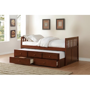 ROWEN TWIN OVER TWIN CAPTAIN TRUNDLE BED