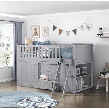 ROWEN TWIN LOW LOFT BUNK BED