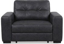 ruby charcoal leathe rpower recliner   