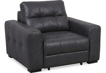 ruby charcoal leathe rpower recliner   