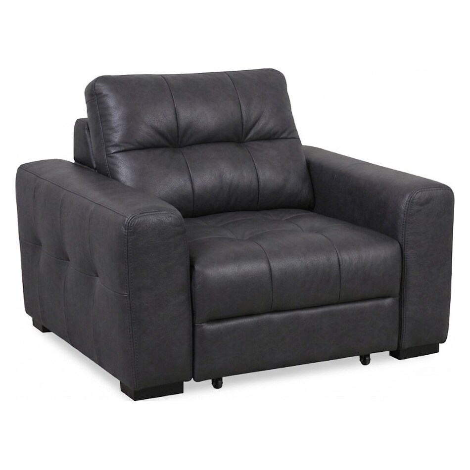 ruby charcoal leathe rpower recliner   