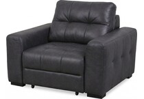 ruby charcoal leathe rpower recliner   