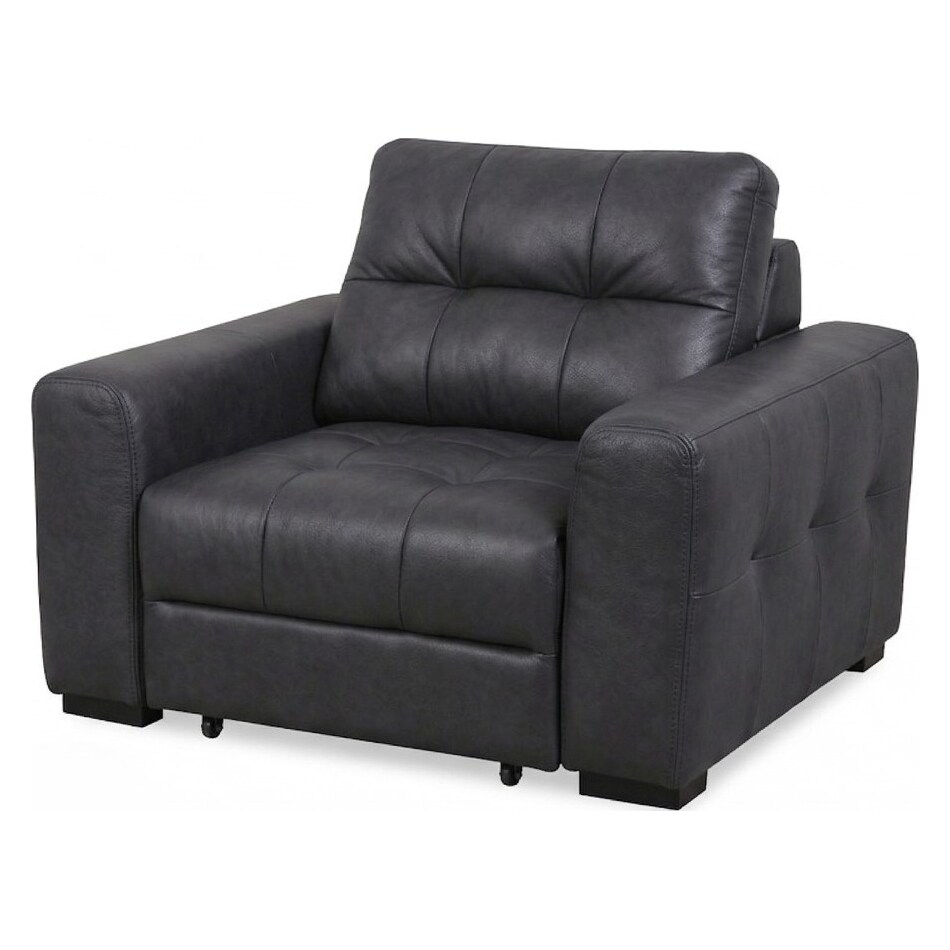 ruby charcoal leathe rpower recliner   