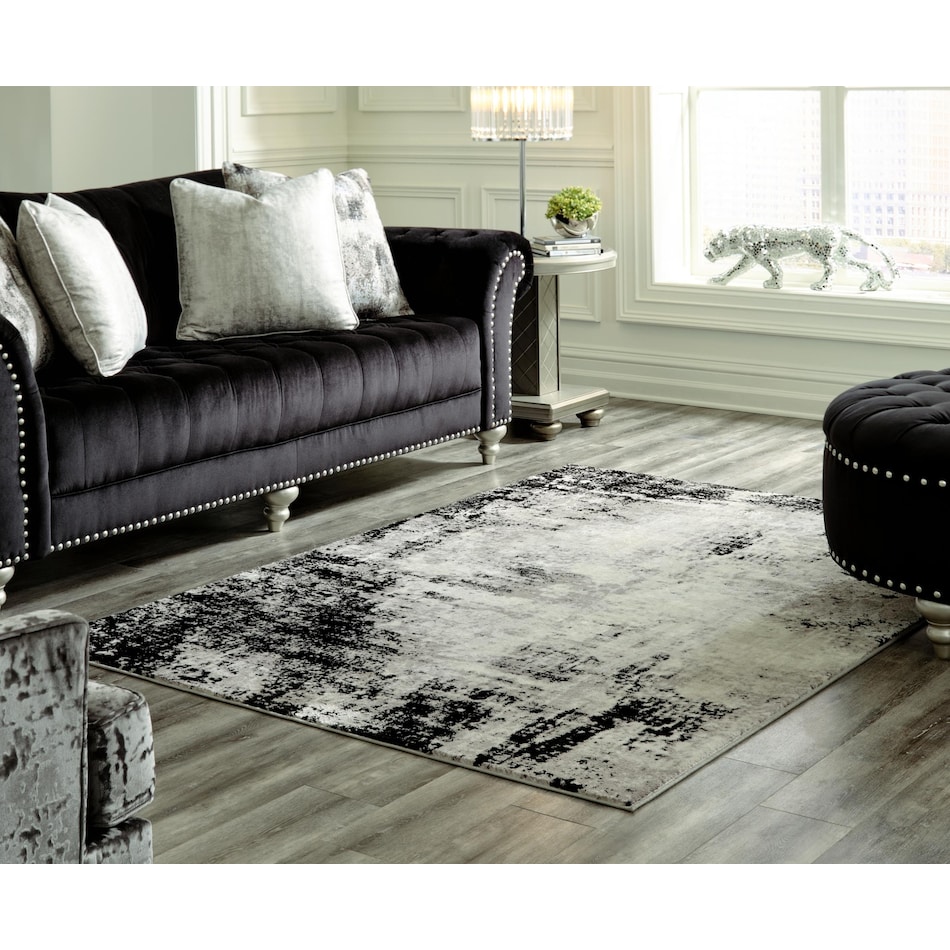 rugs  black cream grey rug meduim   