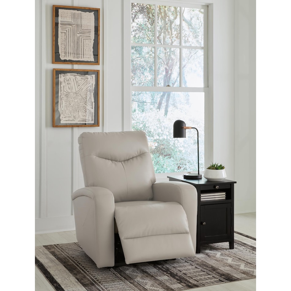 ryversans dove gray power wall recliner   