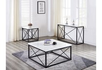 salter white stone black end table   