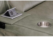 samantha grey power leather reclining console loveseat   