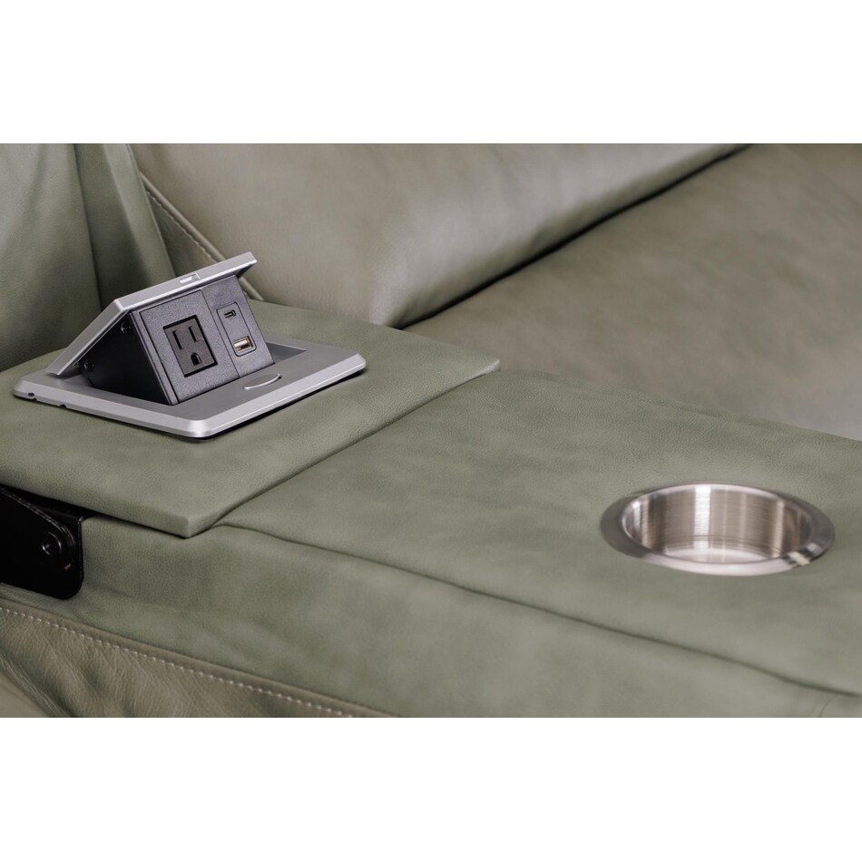 samantha grey power leather reclining console loveseat   
