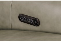 samantha grey power leather reclining console loveseat   