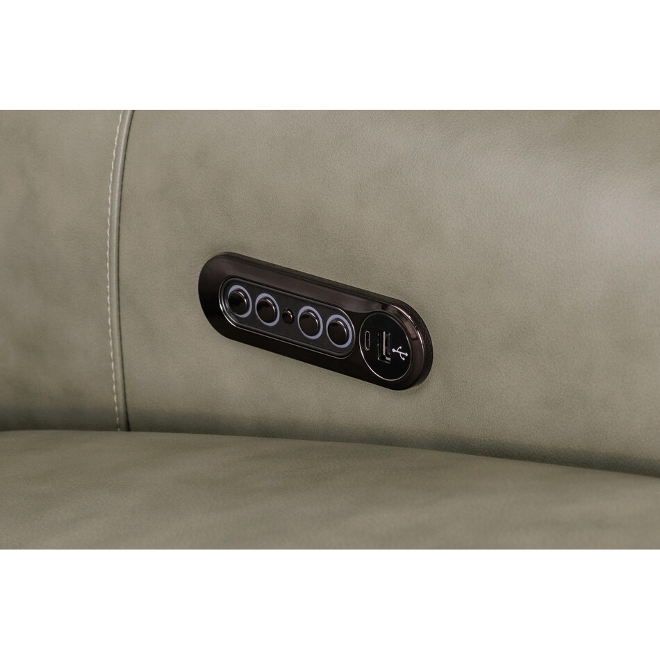 samantha grey power leather reclining console loveseat   