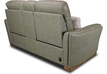 samantha grey power leather reclining console loveseat   