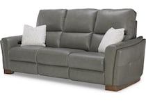 samantha grey power leather reclining sofa   