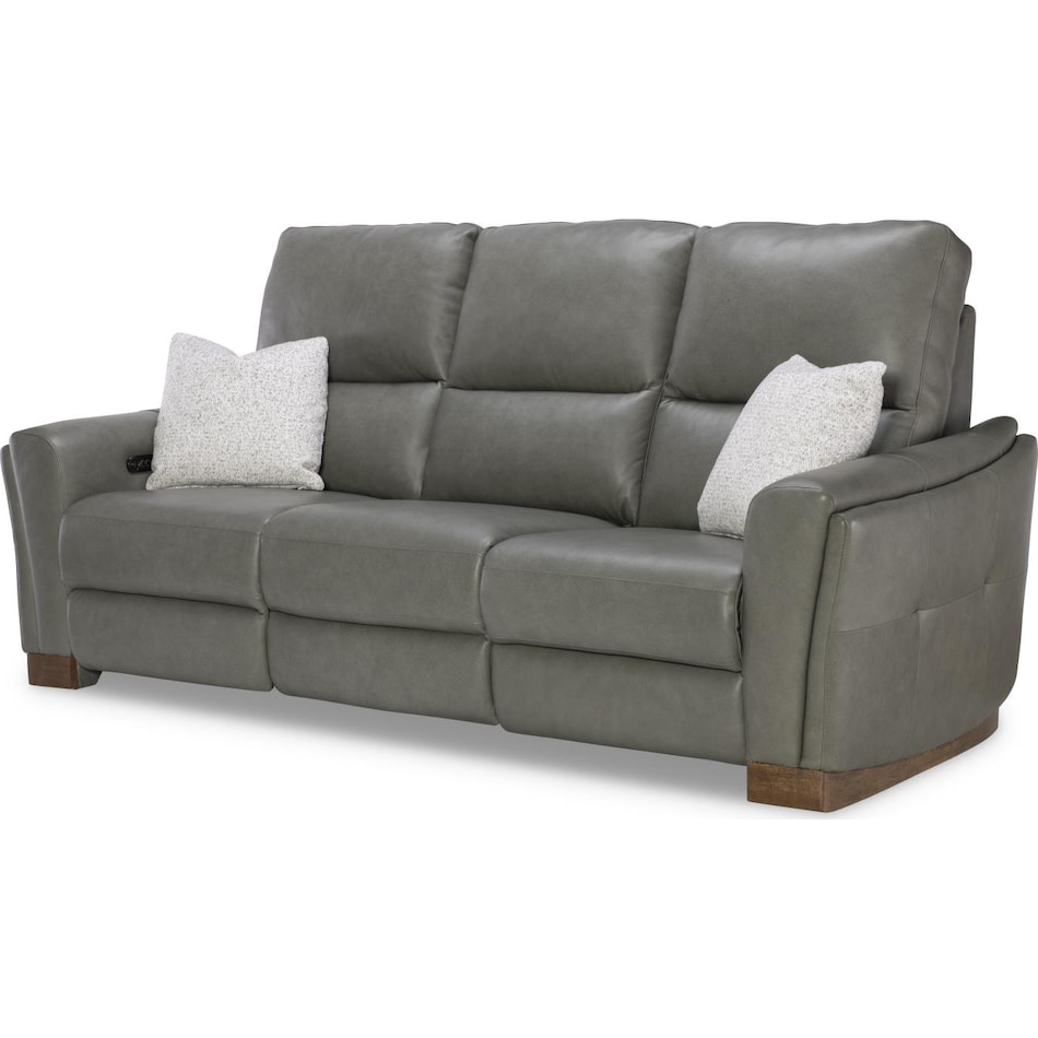 samantha grey power leather reclining sofa   