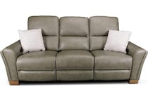 samantha grey power leather reclining sofa   