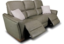 samantha grey power leather reclining sofa   