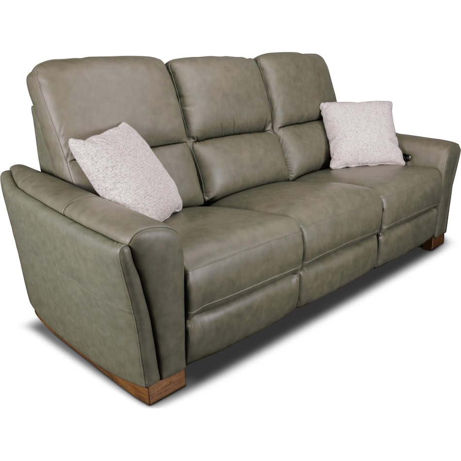 samantha grey power leather reclining sofa   