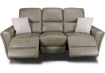 samantha grey power leather reclining sofa   