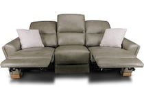 samantha grey power leather reclining sofa   