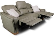 samantha grey power leather reclining sofa   