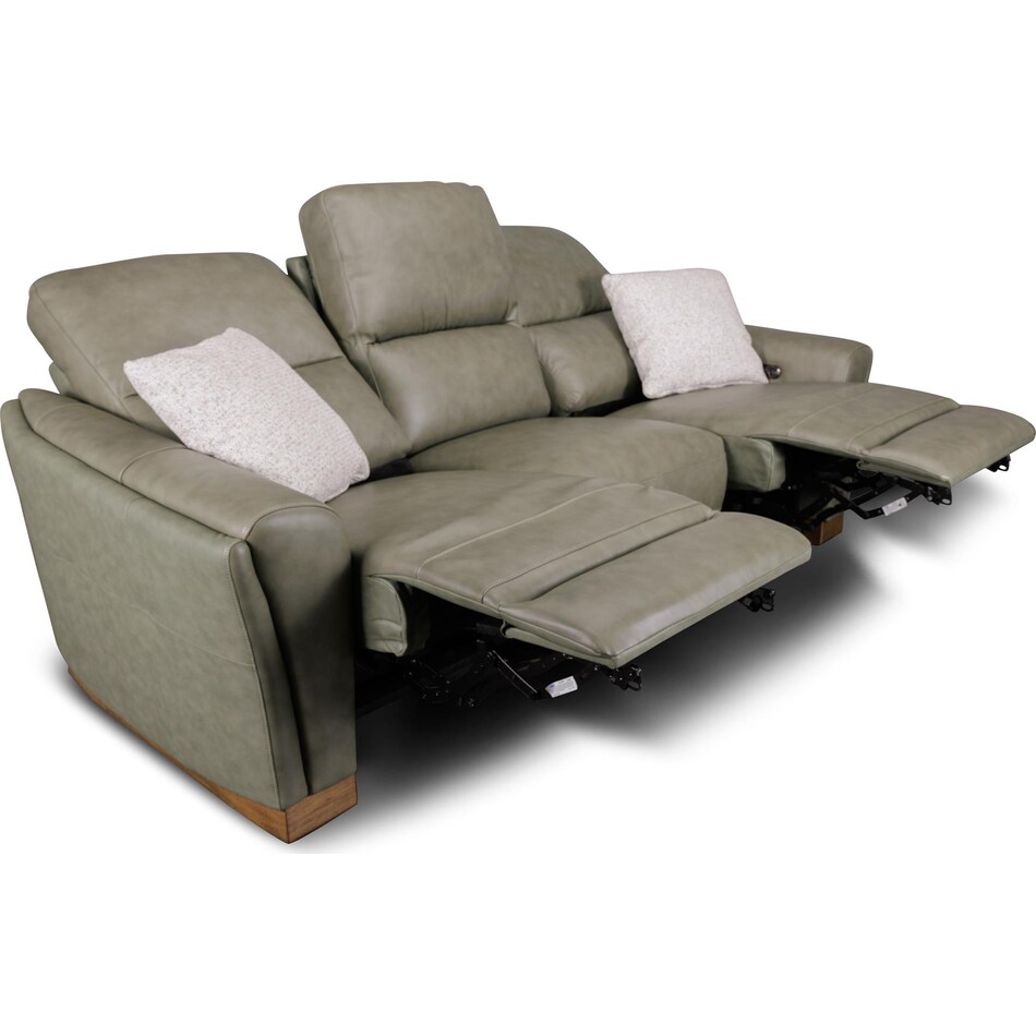 samantha grey power leather reclining sofa   