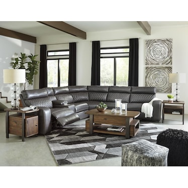 SAMPERSTONE 6-PIECE POWER RECLINING SECTIONAL