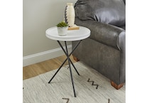 sandusky white black chairside table   