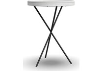 sandusky white black chairside table   