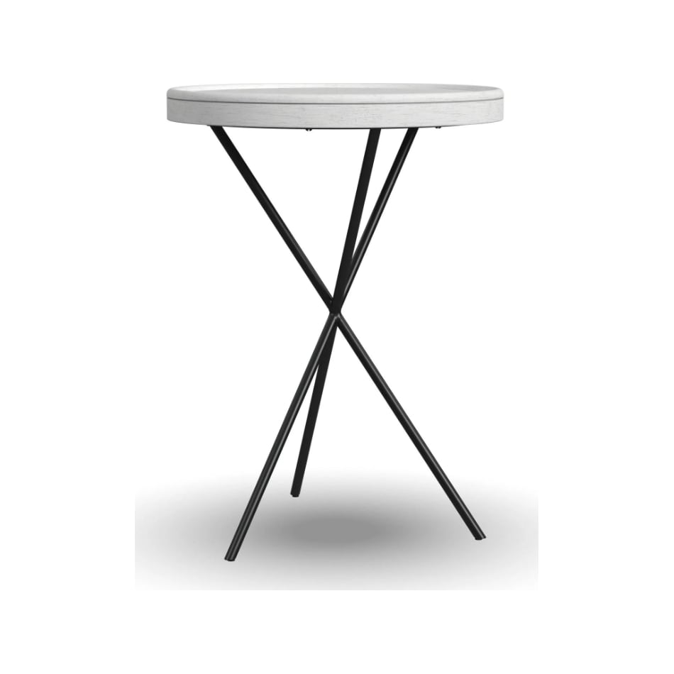 sandusky white black chairside table   