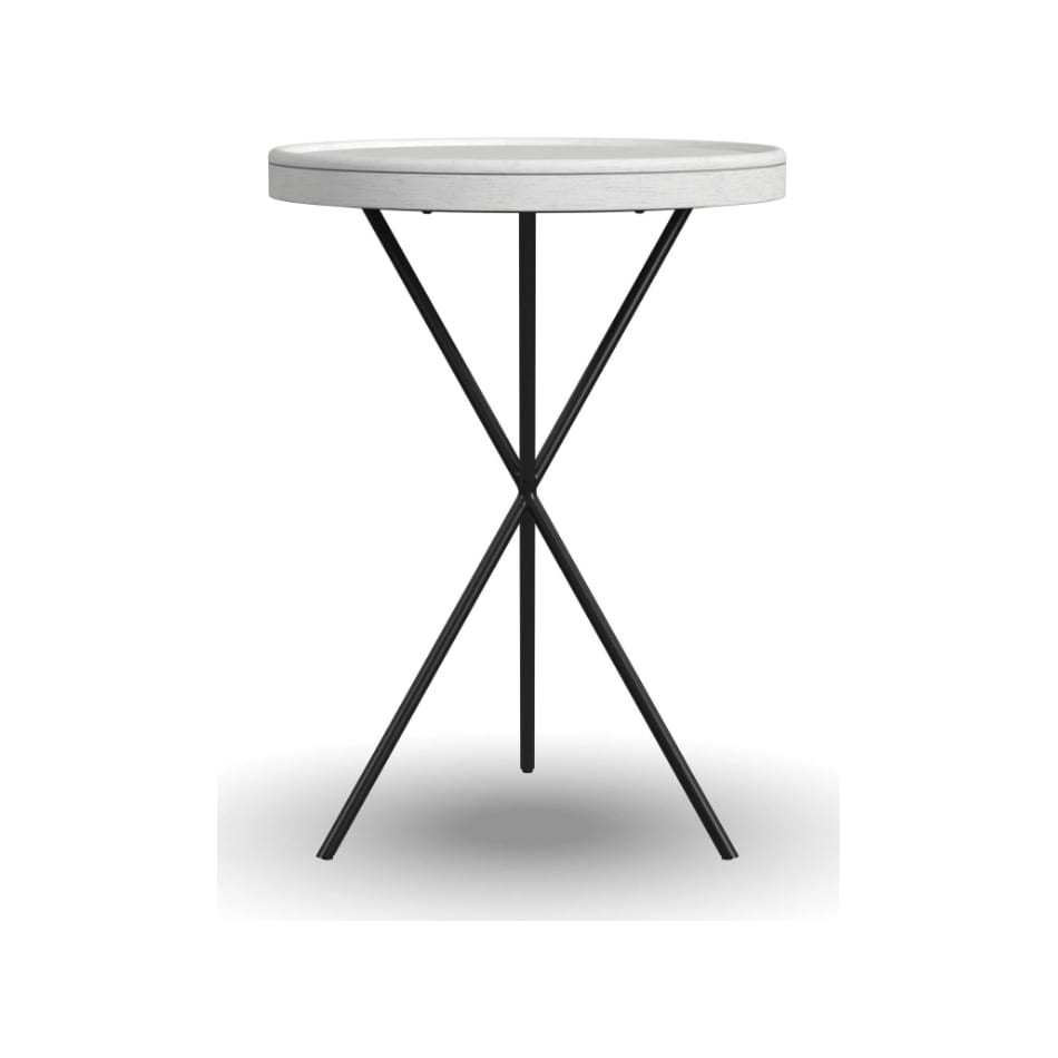 sandusky white black chairside table   