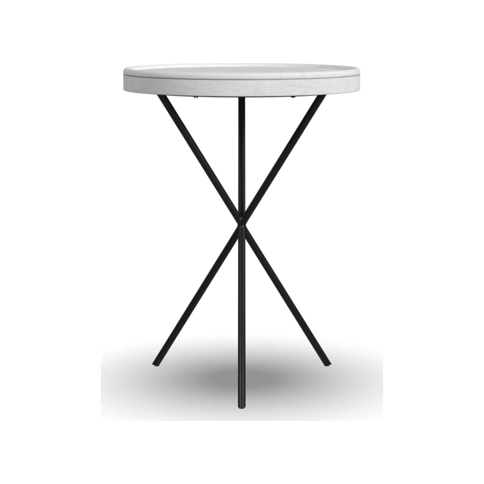 sandusky white black chairside table   