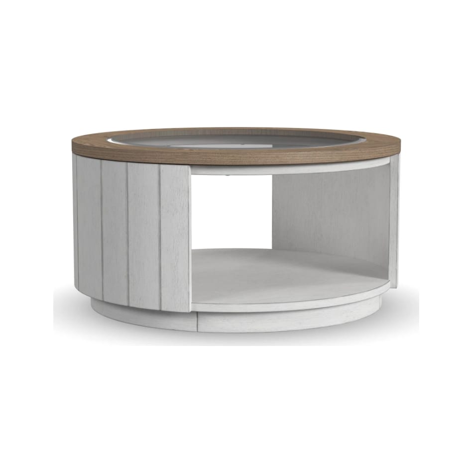 sandusky white brown cocktail table casters   