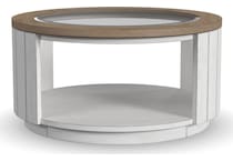 sandusky white brown cocktail table casters   