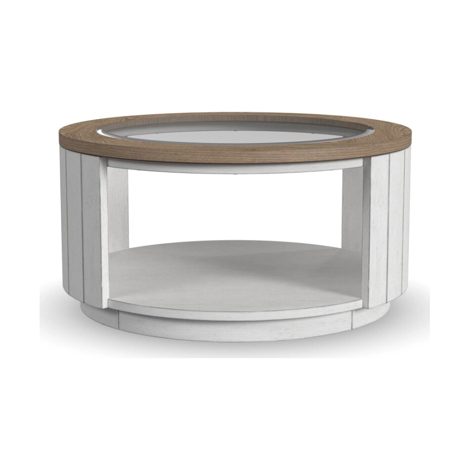 sandusky white brown cocktail table casters   
