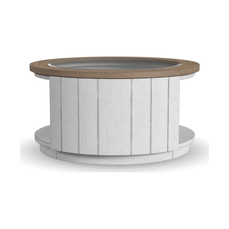 sandusky white brown cocktail table casters   