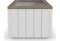 sandusky white brown cocktail table casters   