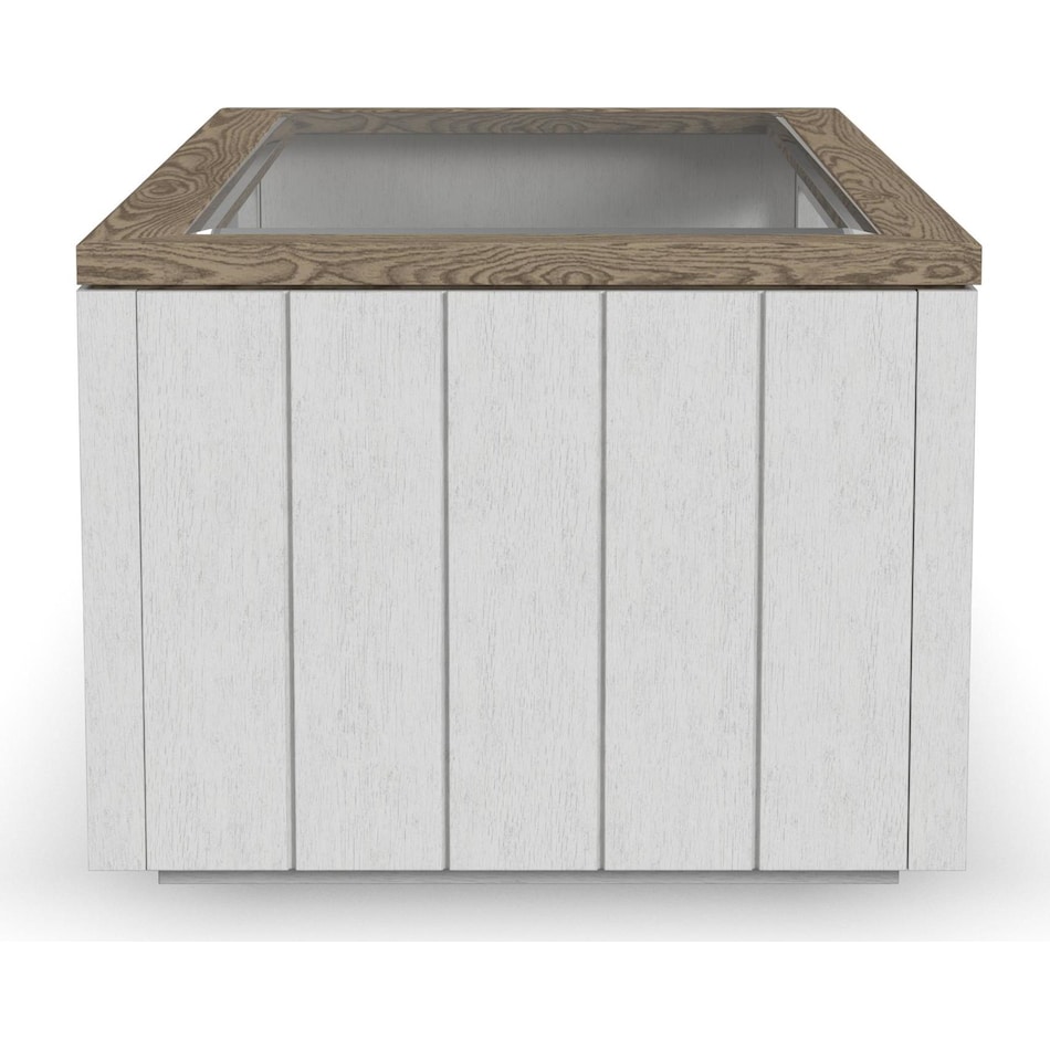 sandusky white brown cocktail table casters   