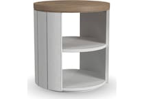 sandusky white brown end table   