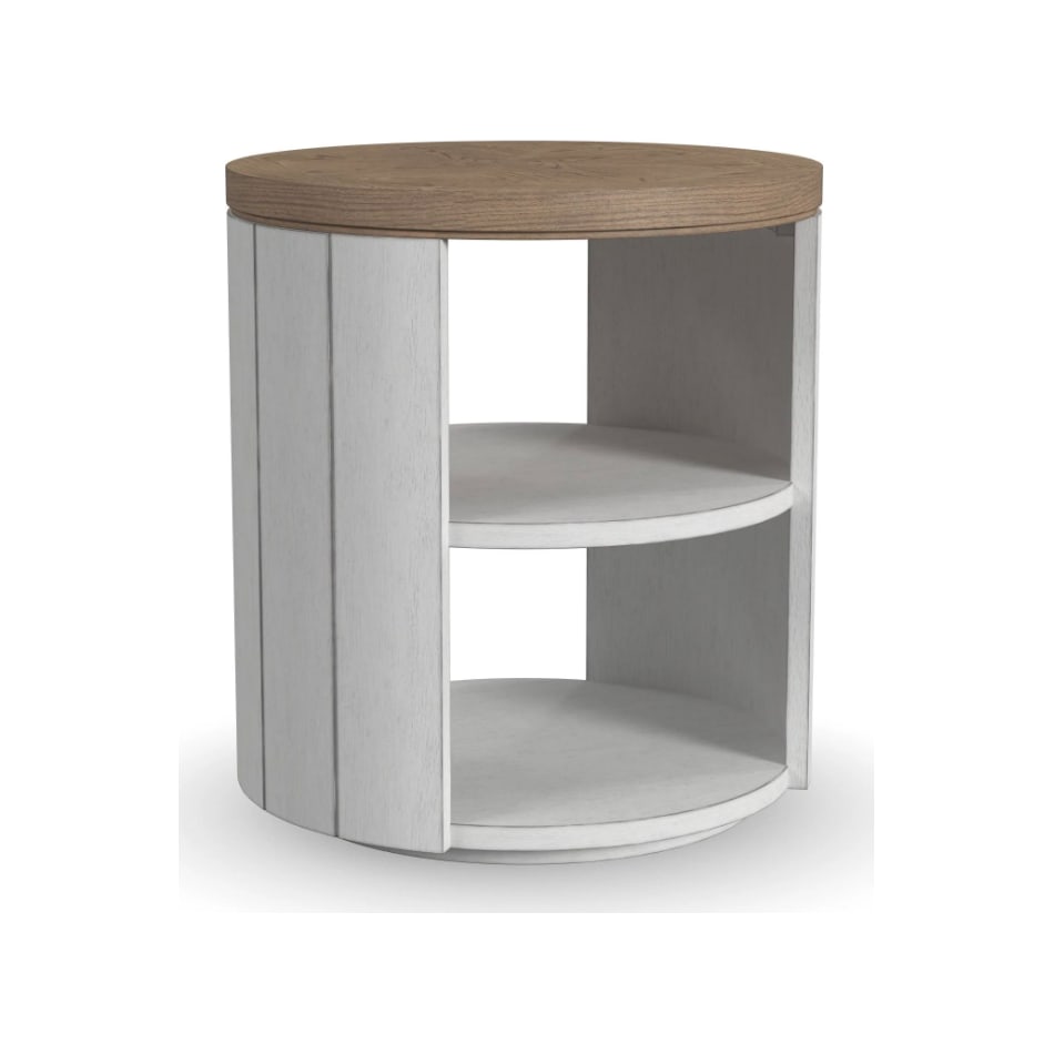 sandusky white brown end table   