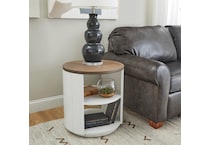 sandusky white brown end table   