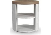 sandusky white brown end table   