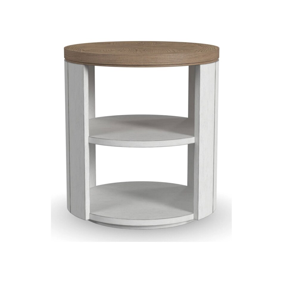 sandusky white brown end table   