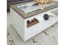 sandusky white cocktail table casters   