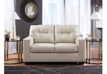 santorine bone leather loveseat   
