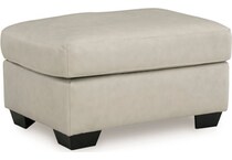 santorine bone leather ottoman   